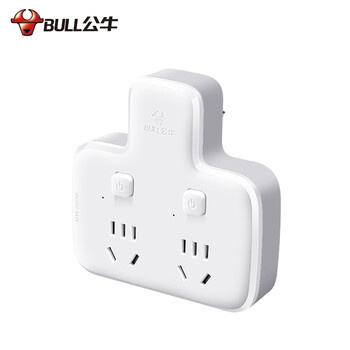 公牛（BULL）转换插头/品字形一转二插座/无线转换插座/电源转换器 适用于卧室、厨房 2位分控插座 GN-96023