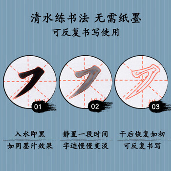 得力（deli）便携毛笔套装初学者入门儿童小学生水写布写练毛笔字成人专业文房四宝精品笔墨纸砚 礼物开学文具