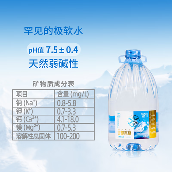 阿尔泰山雪都冰泉天然低氘冰川水4L*4桶整箱大桶高端泡茶水家庭饮用水弱碱热门商品