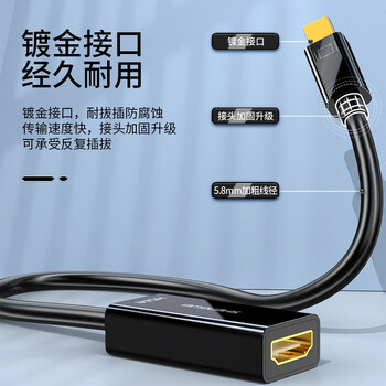 胜为（shengwei）Mini DP转HDMI转换器 高清雷电接口转接头 接显示器投影仪1080P 迷你DP黑 MN-1080