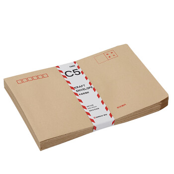 齐心（COMIX）5号60张DL牛皮纸信封信纸邮局标准信封袋工资袋发票袋220*110mm文具 C6461