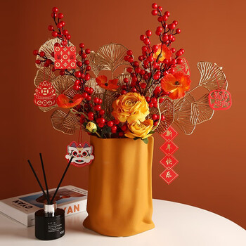 贝汉美 Bhm 新年假花仿真花艺摆设家居玄关客厅插花装饰品乔迁新居礼品万事胜意 图片价格品牌报价 京东