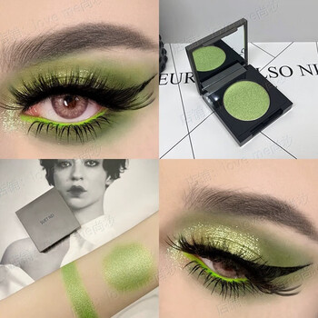 suetnei单色眼影珠光墨绿色不易掉色舞台演出专业彩妆眼影盘珠光苹果