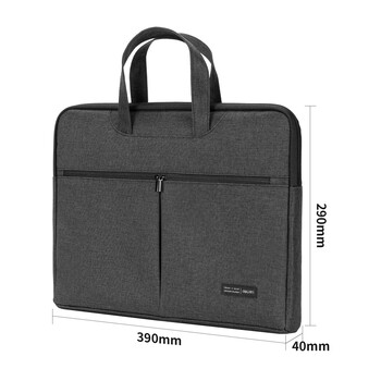 得力(deli)加厚立体办公手提袋/会议包/事务包/商务拉链袋电脑公文包职业男女便携 黑色 