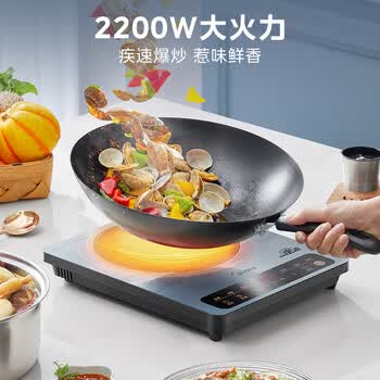 美的（Midea）电磁炉电陶炉 大功率家用耐用面板电磁灶火锅炉电池炉套装炒菜一套带锅配锅MC-22EB15