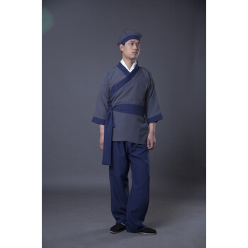 店小二深蓝色【上衣 裤子 腰带 帽子】 180cm