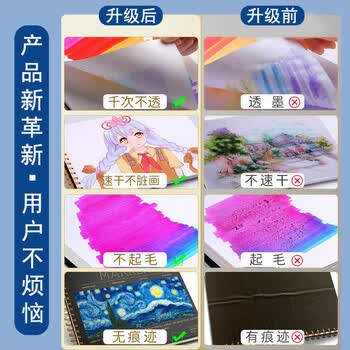 金值A4星空马克本60张 马克笔专用绘画本硬壳线圈110G专用纸漫画专业美术素描手绘画画本涂鸦图画本子
