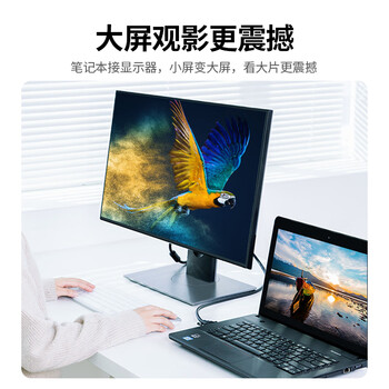 绿联工程级VGA线 3+6纯铜线芯 公对公双磁环视频连接线 适用电脑主机接电视显示器投影仪 8米11640