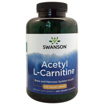 美国原装swanson乙酰左旋肉碱左卡尼汀500mg240粒认知能力活精子