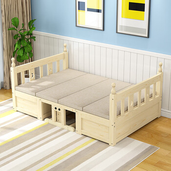 多功能实木沙发床升降两用带书桌卡座客厅小户型推拉可折叠床200100