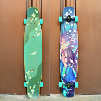 长板孔雀鱼滑板男生女生dancing舞板初学者公路板刷街代步抖音平花板