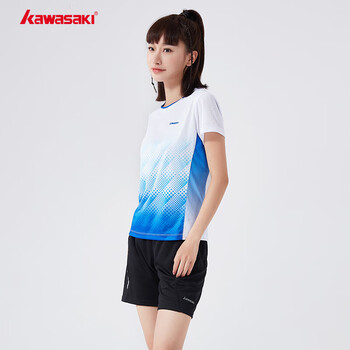 川崎（KAWASAKI）断码清仓专业羽毛球服女款运动短袖T恤速干K2013 白色 L