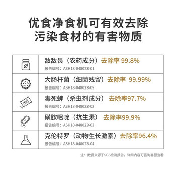 优食洗菜机果蔬清洗机食材净化机家用全自动智能果蔬蔬菜水果清洗机果蔬机臭氧机 简易操作机械款US-I02（门店专享）