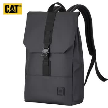 卡特（CAT）双肩包大容量15.6英寸电脑背包PU大学生书包户外男女黑84516