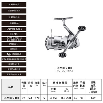 达亿瓦daiwa24新款existlt伊克斯小型泛用金属纺车轮日本进口2000ltsh