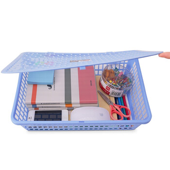 得力 文件篮924 A4文件篮子/文件框/票据篮/文件架 办公用品 蓝色 3个装