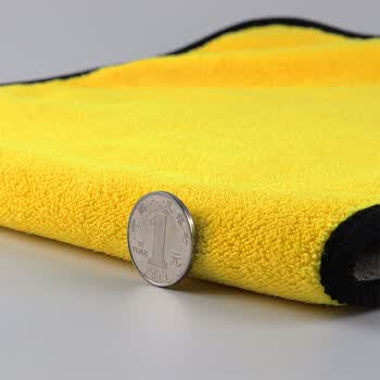 美家日记抹布 黄灰双面抹布75*35cm*2条洗车毛巾擦车抹布吸水纤维绒清洁巾