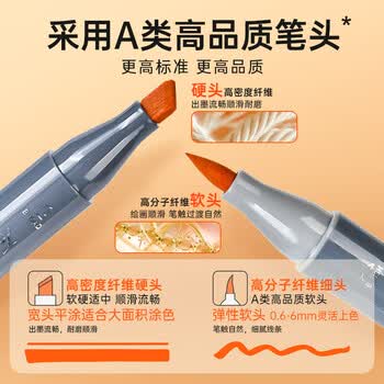 Touchcolor4代软头马克笔软硬双头油性水彩笔学生美术生专用动漫绘画笔速干记号笔120色儿童彩色笔文具套装