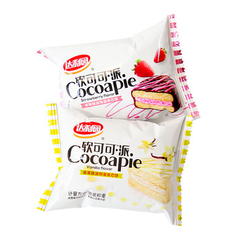 达利园软可可派夹心面包早餐整箱宿舍休闲批发 1g 【软可可派】香草味