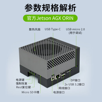 英伟达（NVIDIA）Jetson AGX Orin  Developer Kit 64GB官方原装开发套件 945-13730-0050-000