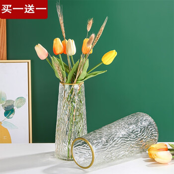 花瓶玻璃花瓶花艺北欧轻奢描金边花瓶摆件培富贵竹玫瑰百合水仙花客厅水培容器大花瓶桌面摆件仿真花插花器描金花瓶 冷纹透明 图片价格品牌报价 京东