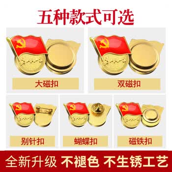 易利丰（elifo）【不褪色】镀金标准款新党员徽章 最新版2024党徽胸章磁吸强磁双面大磁扣 厚度2mm 10个装