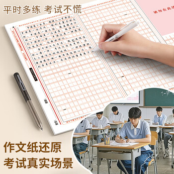 递乐 中考语文作文专用纸 考试标准 格子纸 A3 格子本 答题纸 稿纸 20张 SJA3020E986 答题卡