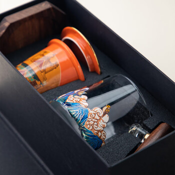 平仄故宫文创泡茶杯茶杯茶水分离杯礼盒带杯垫送领导杯子礼物星辰时光