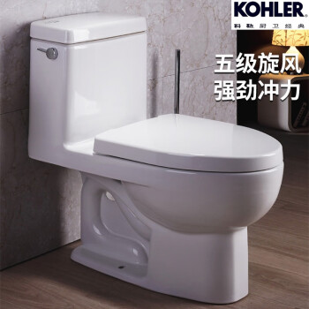 科勒(kohler)馬桶k-3856t/3983t-0家用五級旋風虹吸式節水連體陶瓷坐