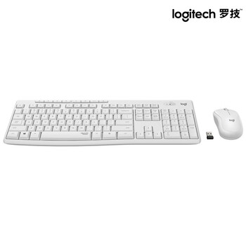 罗技（Logitech）MK295 无线键鼠套装 办公轻音键鼠套装 全尺寸 带无线2.4G接收器 白色