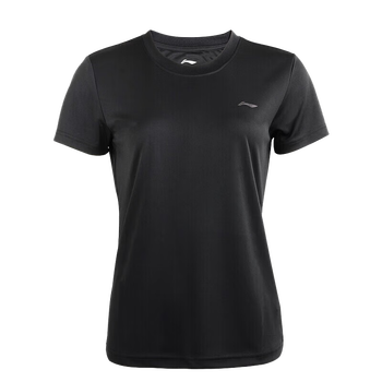 李宁（LI-NING）李宁羽毛球服短袖运动速干弹力春夏装简约休闲 黑色ATSP416 XL码
