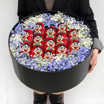 零食入冬四件套礼盒花束成品北京鲜花同城速递生日配送店13瓶旺仔礼盒