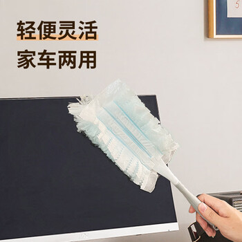 百家好世 静电除尘掸扫除吸尘灰尘清理神器扫灰家用 手柄+替换装10片