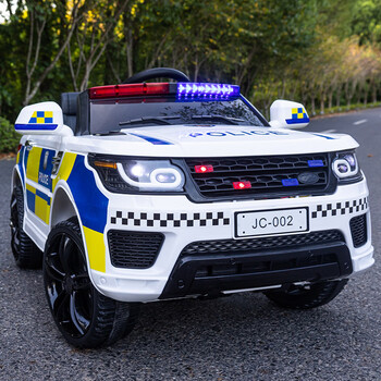 欧鲸oujing警车可坐人儿童电动车四轮四驱汽车男女小孩带遥控玩具车可