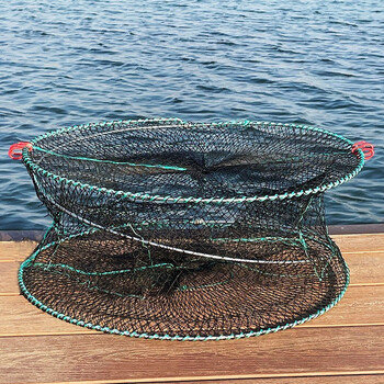 螃蟹笼子海用蟹笼捕蟹笼蟹笼海用折叠蟹笼海用圆形弹簧笼蟹网捕蟹 45