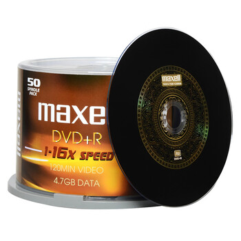 麦克赛尔(Maxell)DVD+R光盘 刻录盘 光碟 空白光盘 16速4.7G台产 办公系列 黄纹黑尊桶装50片 麦克赛尔(Maxell)DVD+R光盘 刻录盘 光碟 空白光盘 16速4.7G台产 办公系列 黄纹黑尊桶装50片