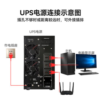 宇泰YTC2K ups不间断电源2KVA/2000W标机在线式服务器机房办公断电延时稳压备用ups YT6102S