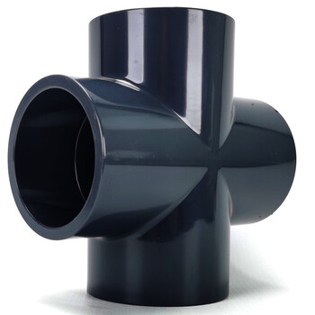 (xinhengda)pvc四通接头upvc塑料管道管件等径平面下直角下水水管异径