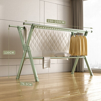 豪客家铝合金晾衣架落地折叠室内凉衣杆家用晒衣架阳台室外架晒被子