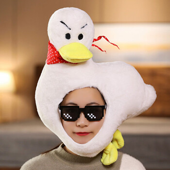 日系少女心绿色青蛙动物头套沙雕帽子鸭兔子拍照网红同款搞怪道具