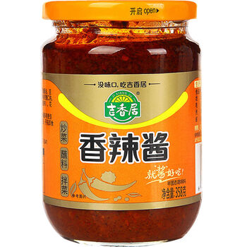 吉香居358g香辣酱麻辣酱瓶装下饭酱四川辣椒酱拌饭酱拌面酱烧烤酱香