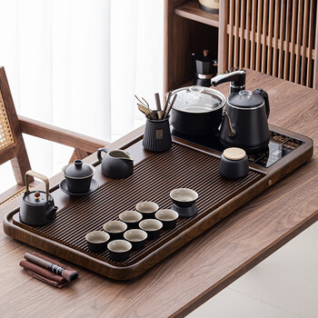 唐丰茶具套装家用客厅自动一体上水茶盘办公室会客茶道电木款朝辉茶盘