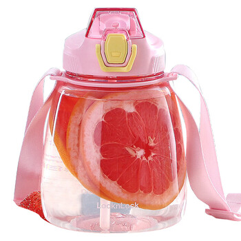 乐扣乐扣运动水杯便携吸管杯tritan材质女生大容量运动水壶1.2L粉色 乐扣乐扣运动水杯便携吸管杯tritan材质女生大容量运动水壶1.2L粉色