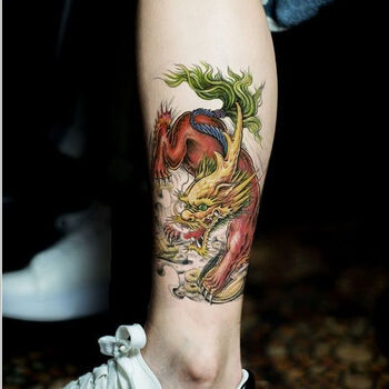 纹身贴洗不掉老传统刹车印浪里白条鲤鱼满背纹身贴防水男女后背仿真