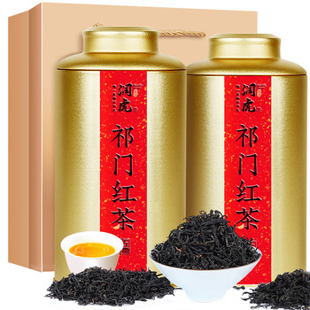 润虎红茶聚茶系列安徽祁门红茶500g(250g*2罐)工夫红茶新茶罐装自己喝