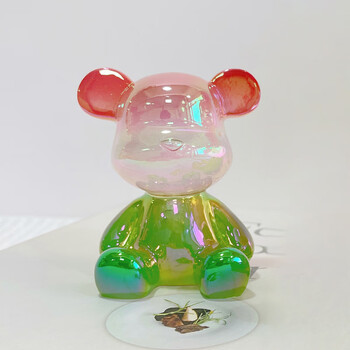 贝瓦果冻色电镀树脂摆件盲盒玩偶可爱摆件家居装饰交个朋友抖音网红