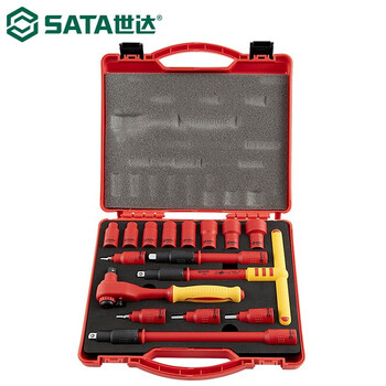 世达（SATA）16件10MM系列VDE绝缘套筒组套 09268