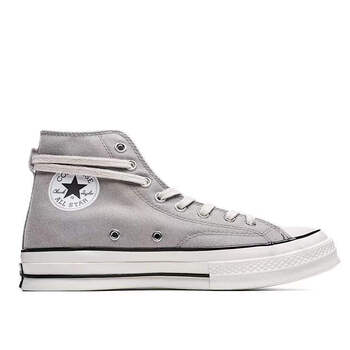 拼色fog联名帆布鞋黑白灰高帮板鞋休闲运动学生百搭男女情侣潮鞋拼色