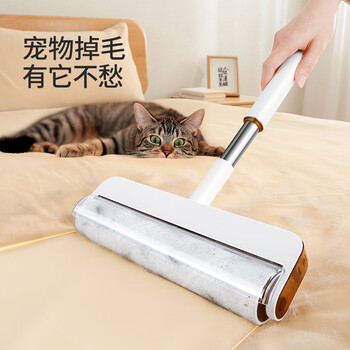 美丽雅粘毛器滚筒沾毛滚毡毛卷纸衣服猫毛清理器除去毛神器24cm共420撕