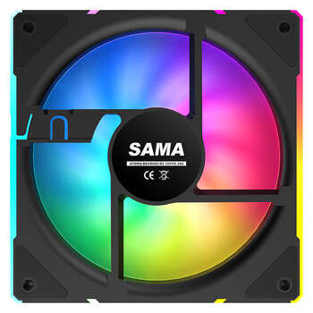 先马（SAMA）境界V3黑色反叶 12cm机箱风扇 ARGB无限镜灯光/5V3P神光同步/小4P-PWM调速/液压轴承/标配减震垫